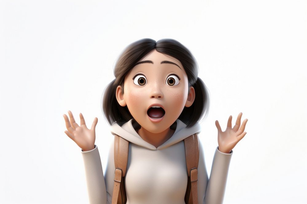 Surprised cartoon head white background. AI generated Image by rawpixel.