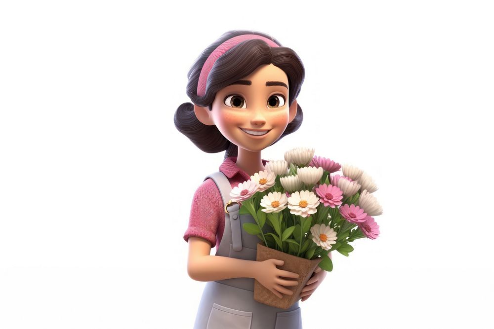 Smiling cartoon flower plant. AI generated Image by rawpixel.