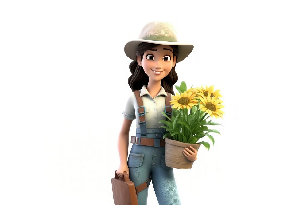 Sunflower smiling cartoon female. AI generated Image by rawpixel.