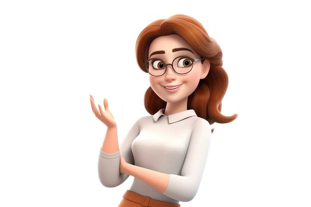 Cartoon adult woman white background. AI generated Image by rawpixel.