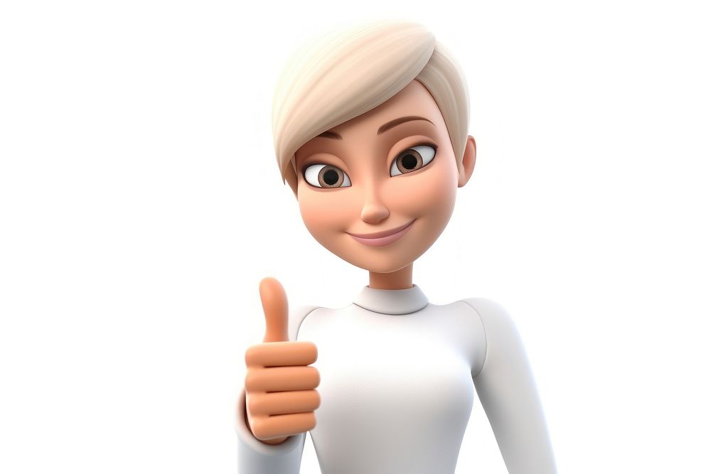 Smiling cartoon finger hand. AI generated Image by rawpixel.