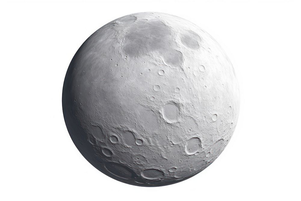 Moon astronomy space white background. AI generated Image by rawpixel.