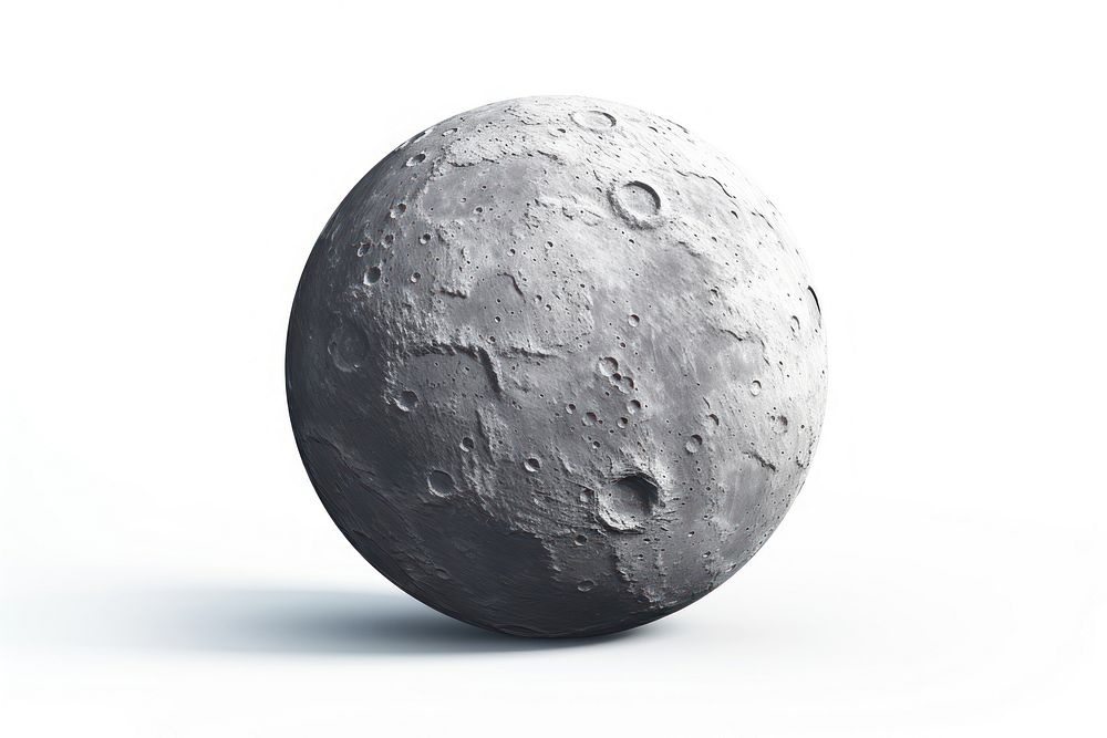 Moon astronomy space white background. AI generated Image by rawpixel.