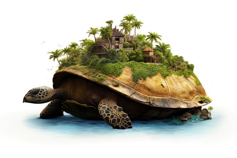 Outdoors reptile nature island. AI generated Image by rawpixel.