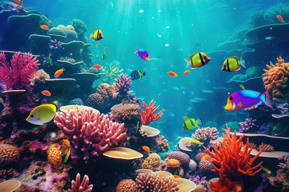 Underwater fish aquarium outdoors. 