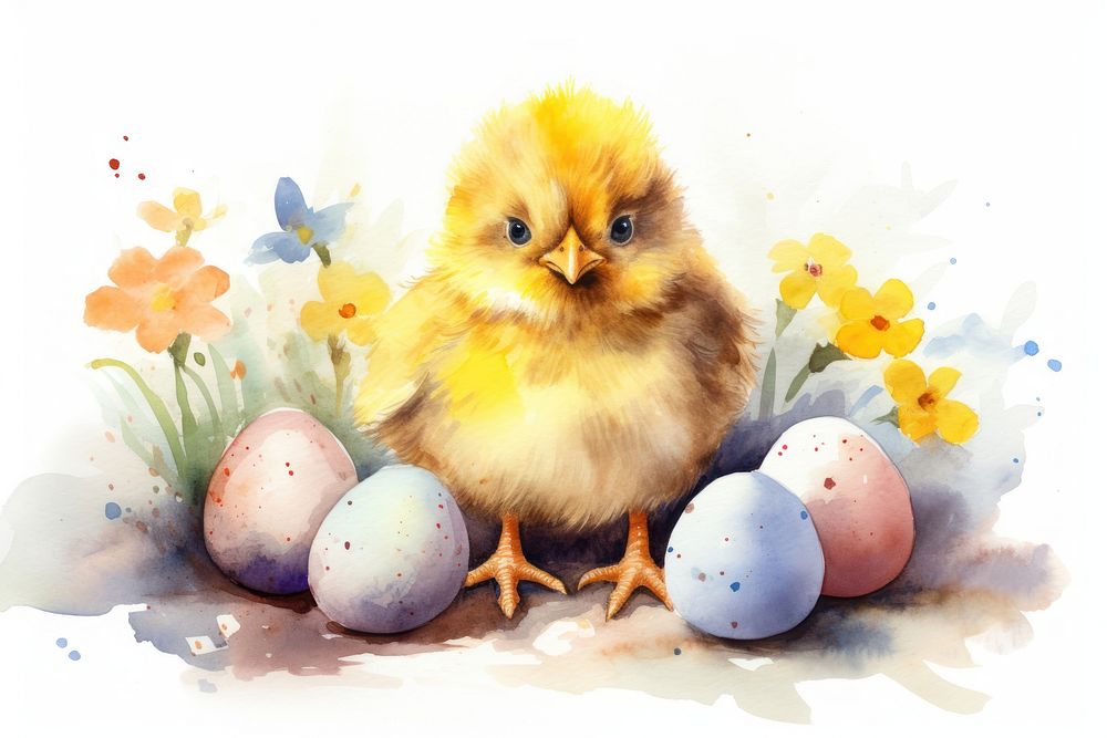 Egg cartoon animal easter. AI generated Image by rawpixel.