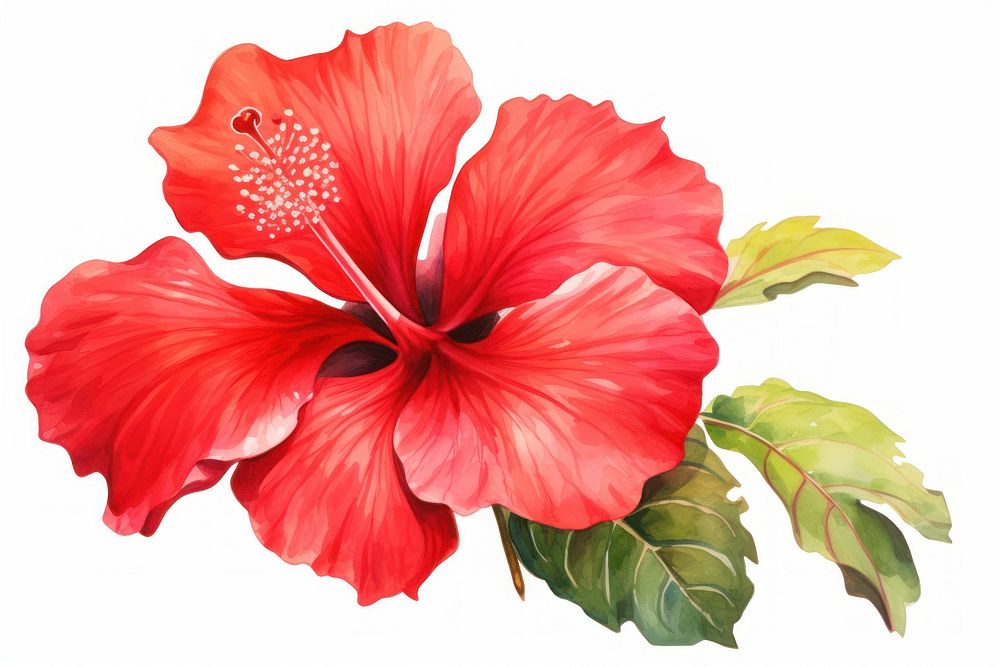 Flower hibiscus plant red. AI generated Image by rawpixel.