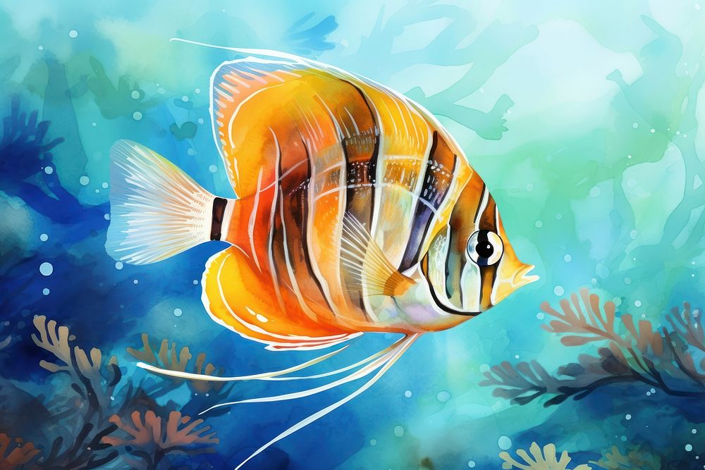 Fish underwater outdoors animal. AI generated Image by rawpixel.