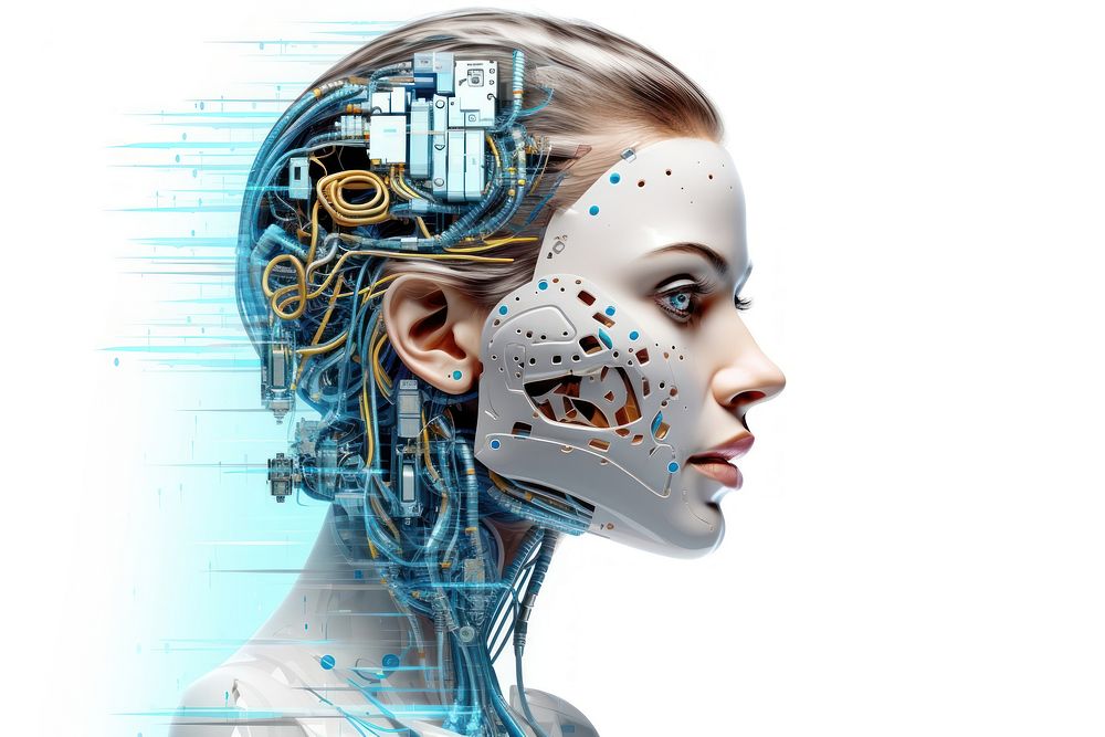 Technology adult futuristic headshot. AI generated Image by rawpixel.