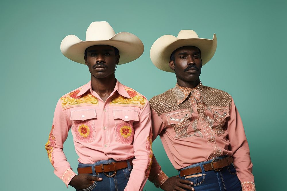 Cowboy adult men togetherness. AI generated Image by rawpixel.