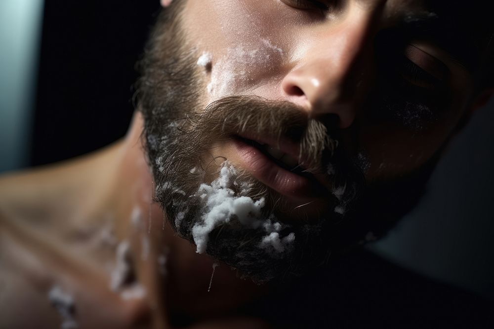 Beard adult monochrome headshot. AI generated Image by rawpixel.