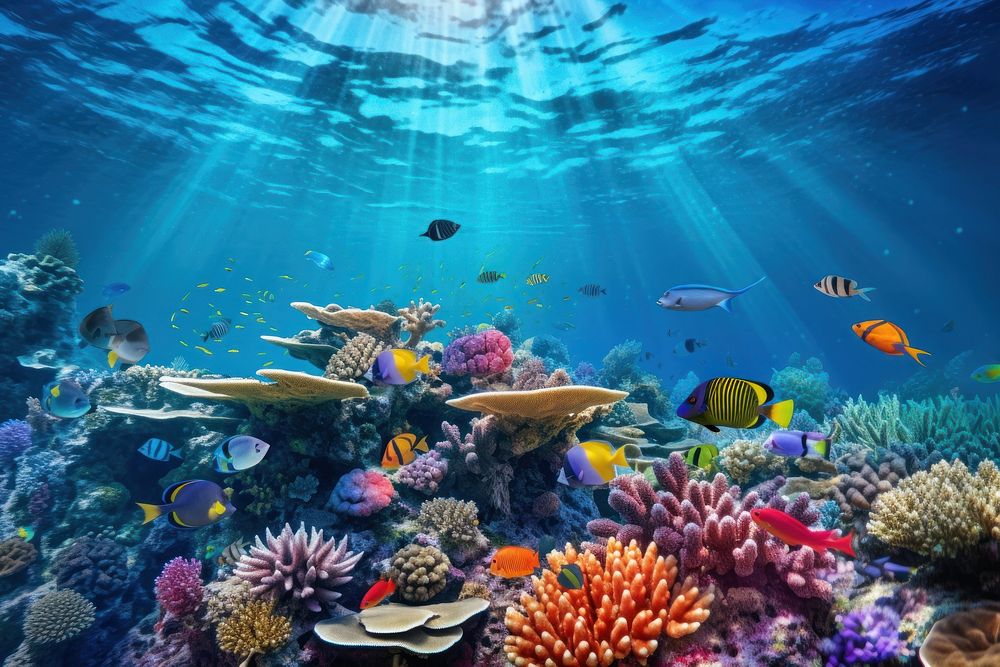 Underwater fish outdoors nature. AI generated Image by rawpixel.