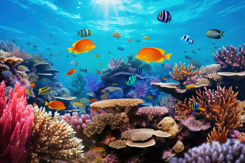 Underwater fish aquarium outdoors. 