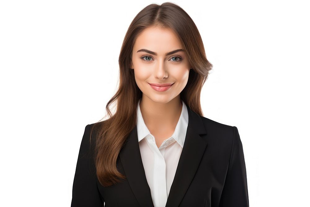 Portrait female adult smile. AI generated Image by rawpixel.