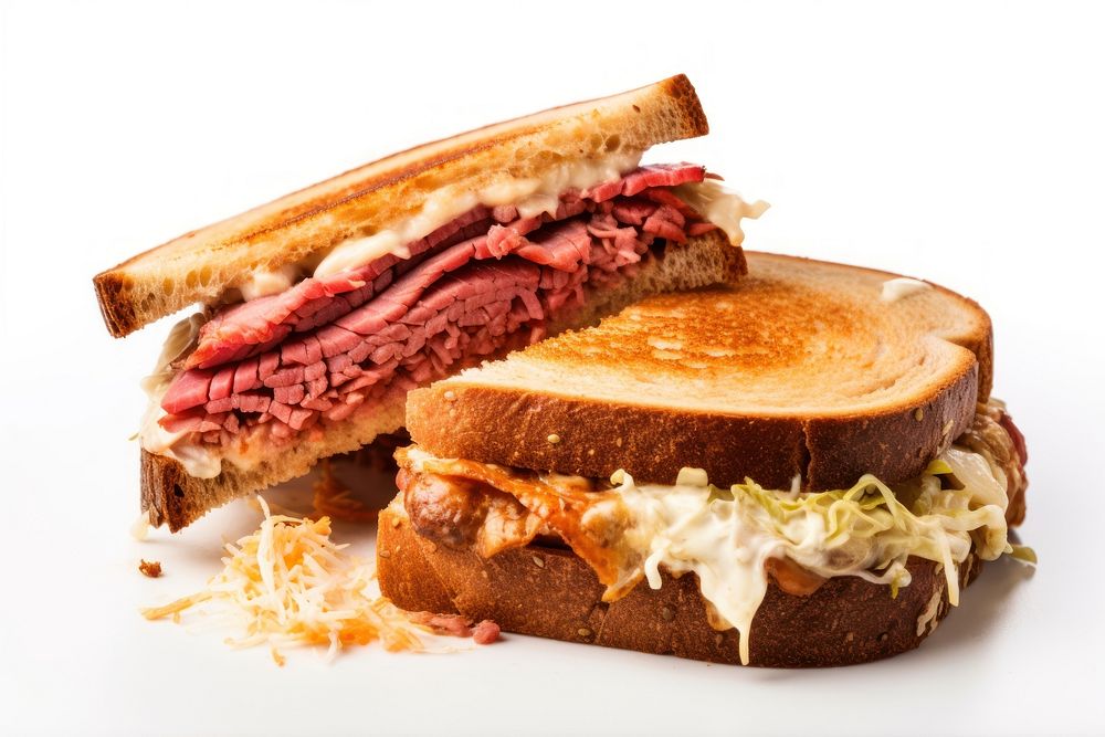 Sandwich food beef white background. AI generated Image by rawpixel.