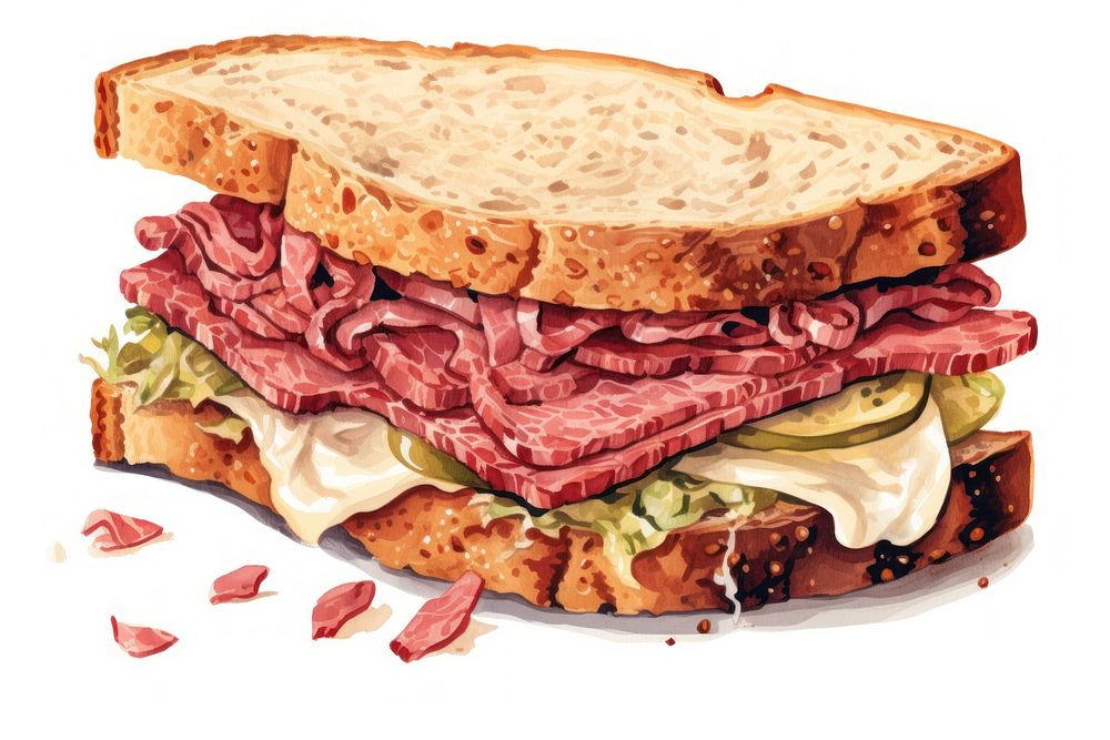 Sandwich bread food beef. AI generated Image by rawpixel.