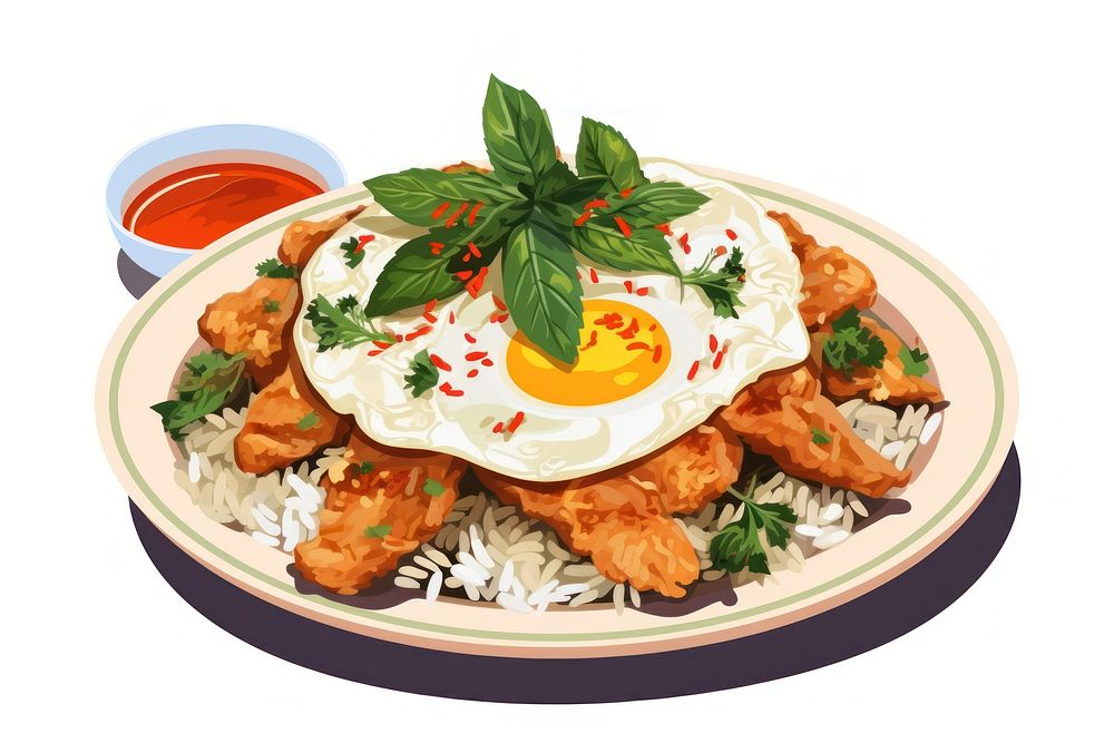 Egg plate fried meal. AI generated Image by rawpixel.
