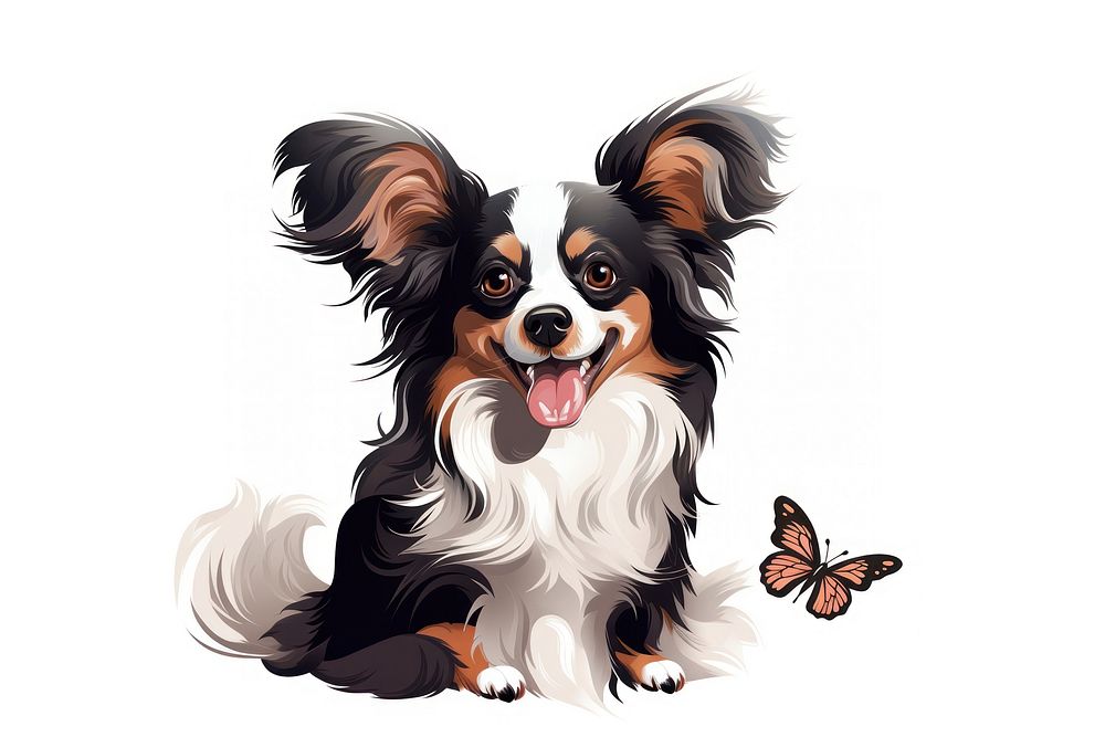 Papillon dog spaniel animal. AI generated Image by rawpixel.