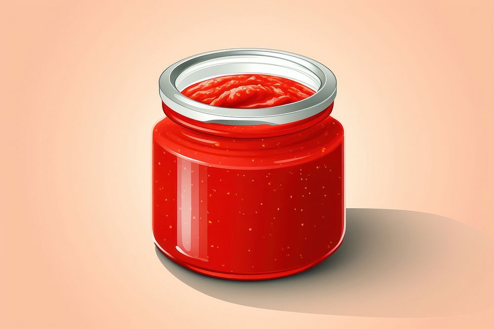 Jar red strawberry preserves. AI generated Image by rawpixel.