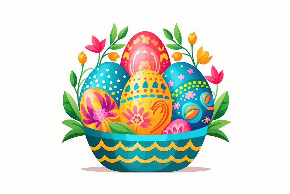 Egg cartoon basket easter. AI generated Image by rawpixel.