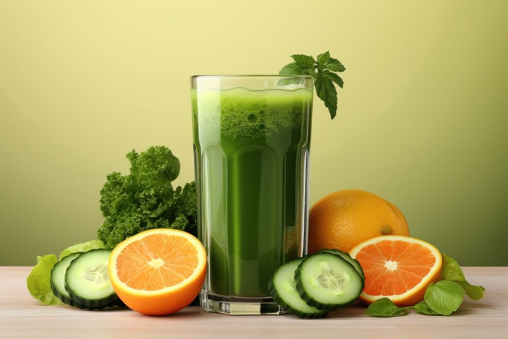 Juice fruit vegetable smoothie. 