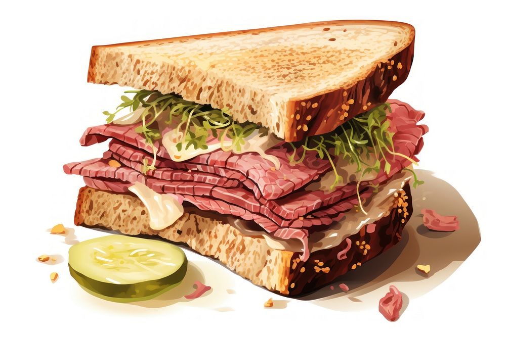 Sandwich food beef muffuletta. AI generated Image by rawpixel.