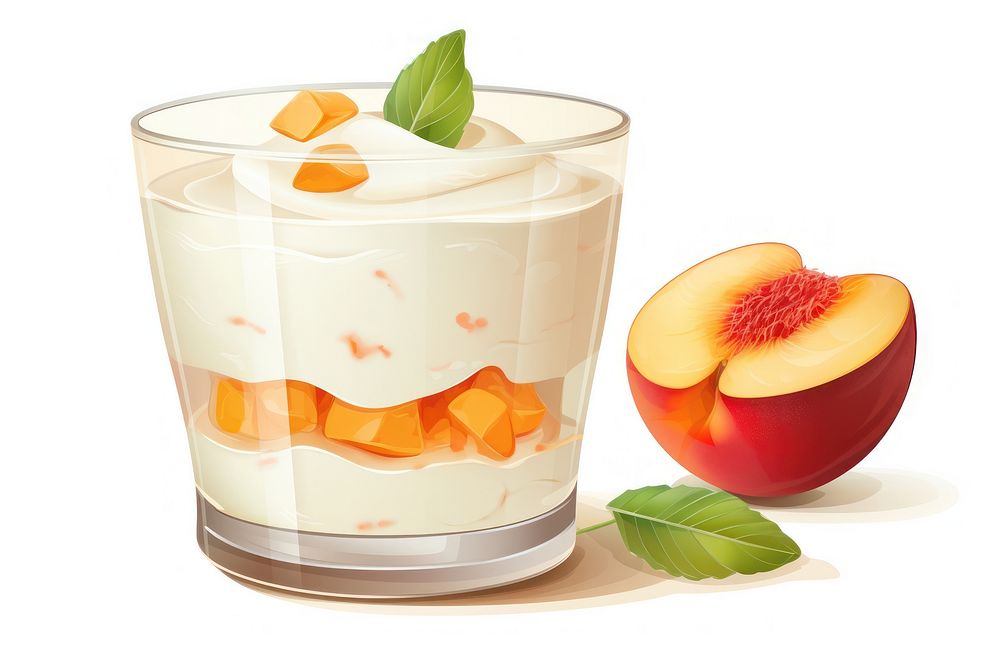 Peach dessert yogurt fruit. AI generated Image by rawpixel.