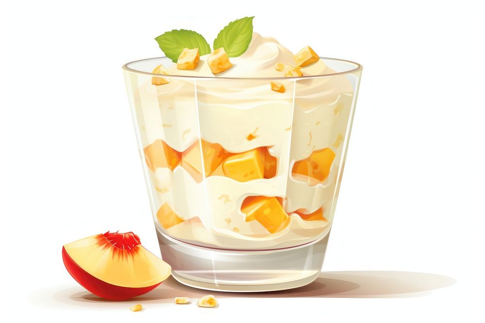 Dessert glass food white background. AI generated Image by rawpixel.