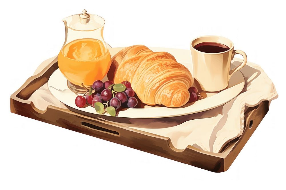 Tray croissant breakfast brunch. AI generated Image by rawpixel.