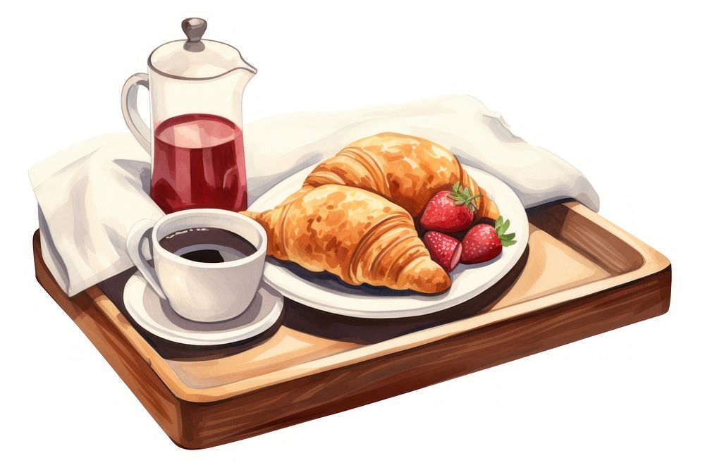 Croissant breakfast brunch plate. AI generated Image by rawpixel.