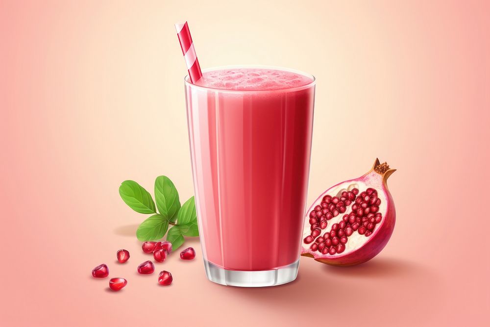 Pomegranate smoothie juice fruit. AI generated Image by rawpixel.