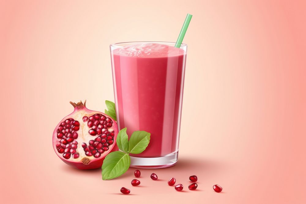 Pomegranate smoothie fruit juice. AI generated Image by rawpixel.