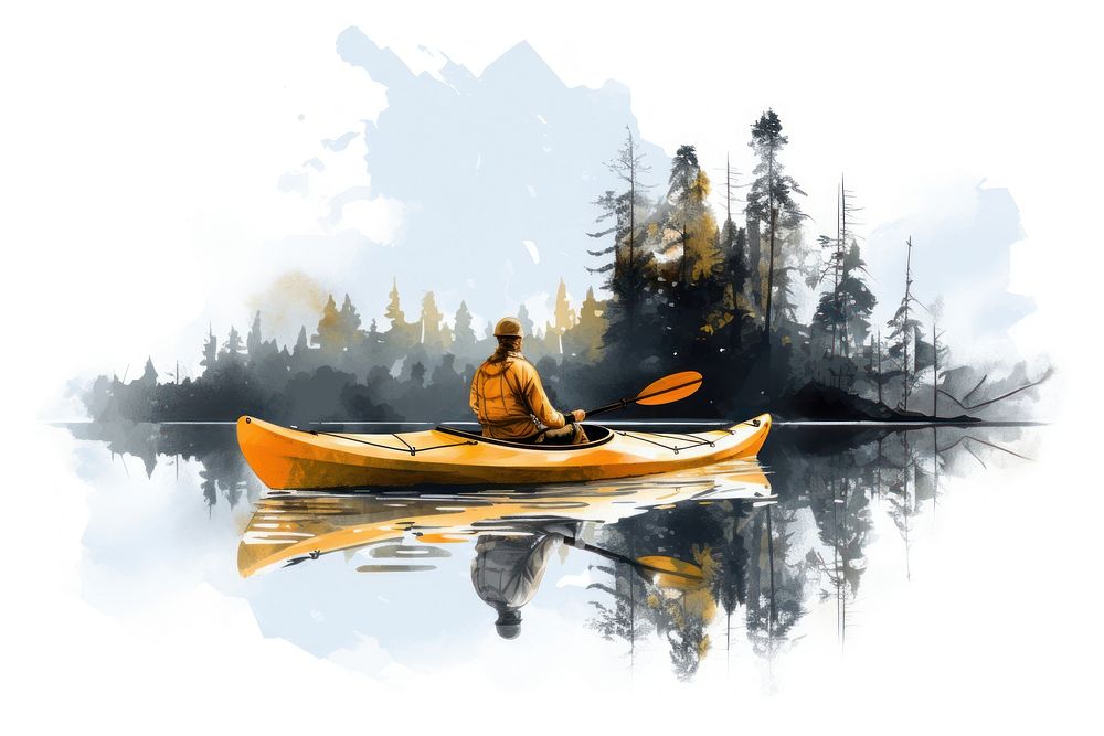 Kayak recreation kayaking paddling. AI generated Image by rawpixel.