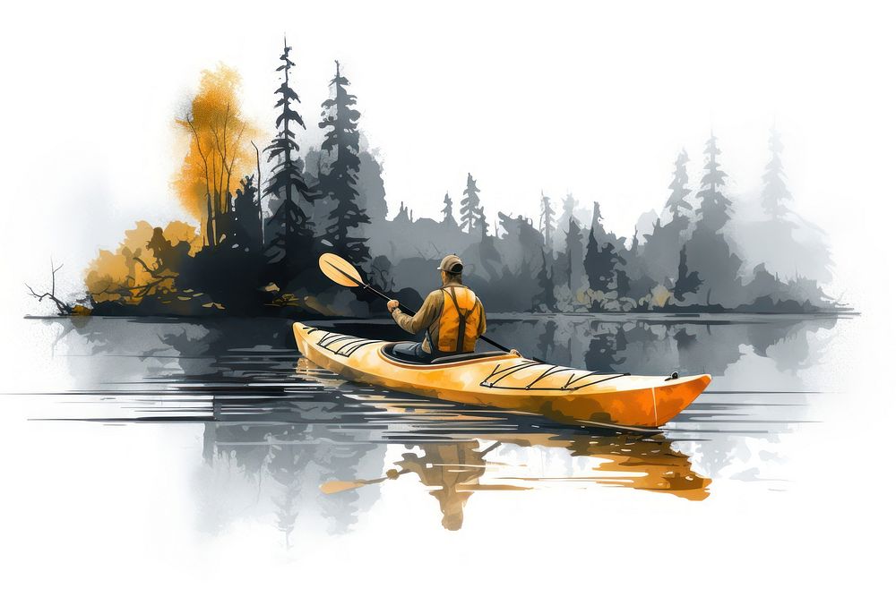 Kayak recreation kayaking paddling. AI generated Image by rawpixel.