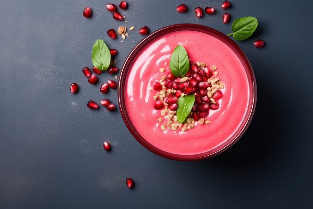 Bowl pomegranate smoothie dessert. AI generated Image by rawpixel.
