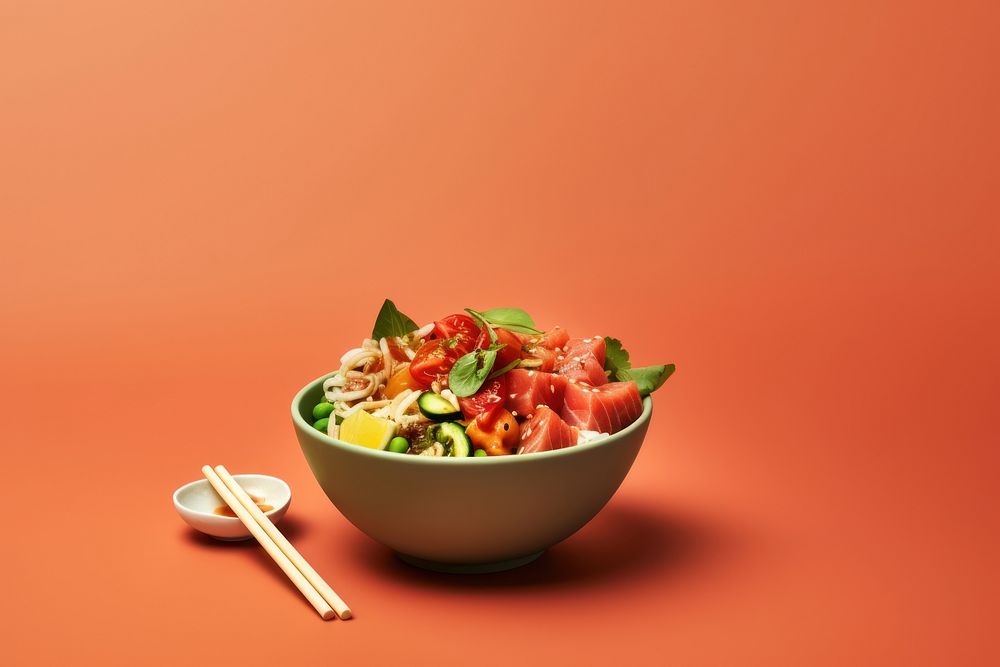 Bowl chopsticks dish food. AI generated Image by rawpixel.