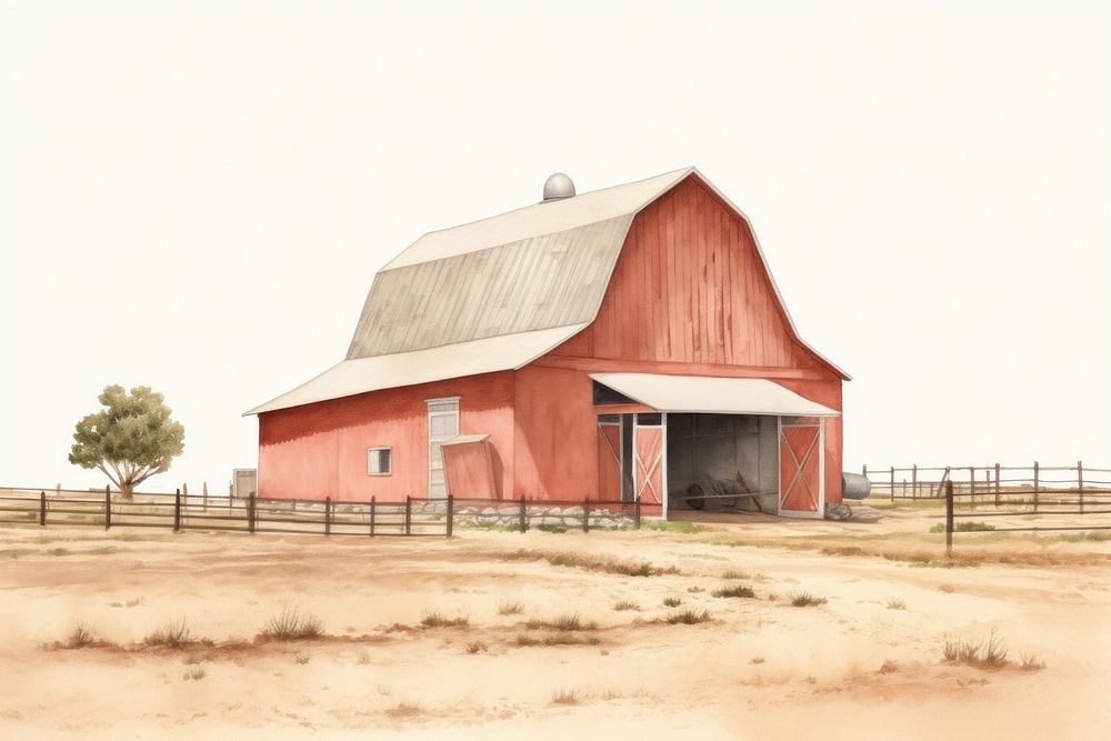 Farm architecture building outdoors. AI generated Image by rawpixel.