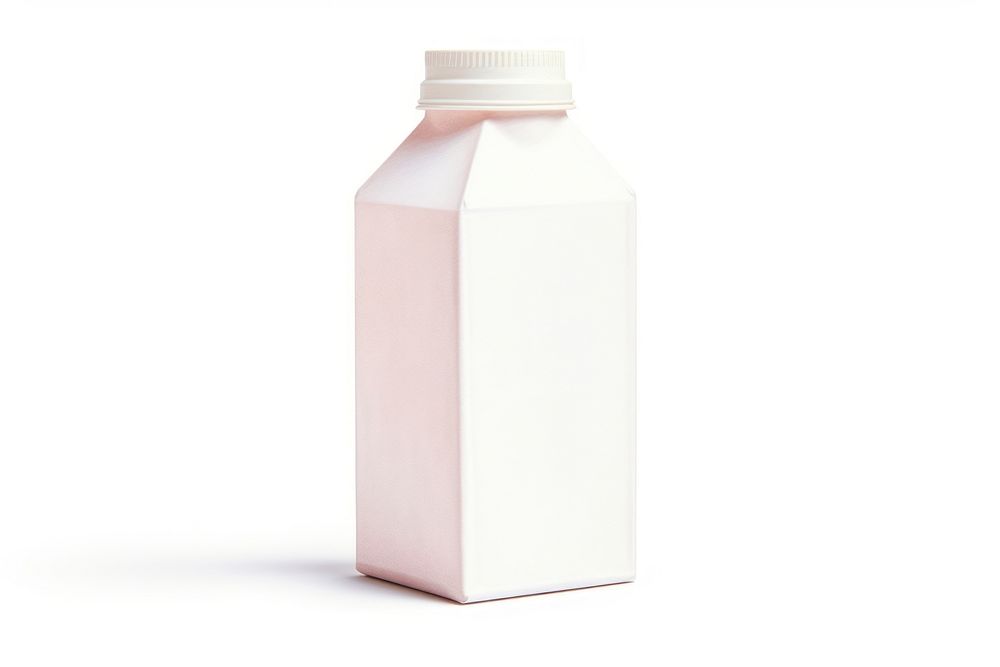 Milk bottle white background refreshment. AI generated Image by rawpixel.
