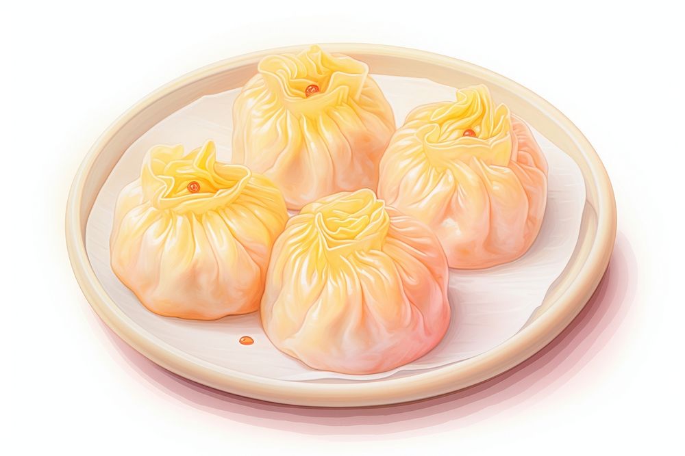 Dumpling plate food dish. AI generated Image by rawpixel.