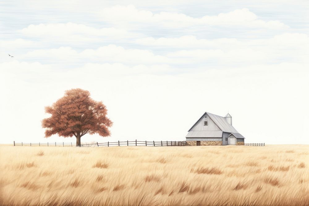Farm architecture outdoors building. AI generated Image by rawpixel.