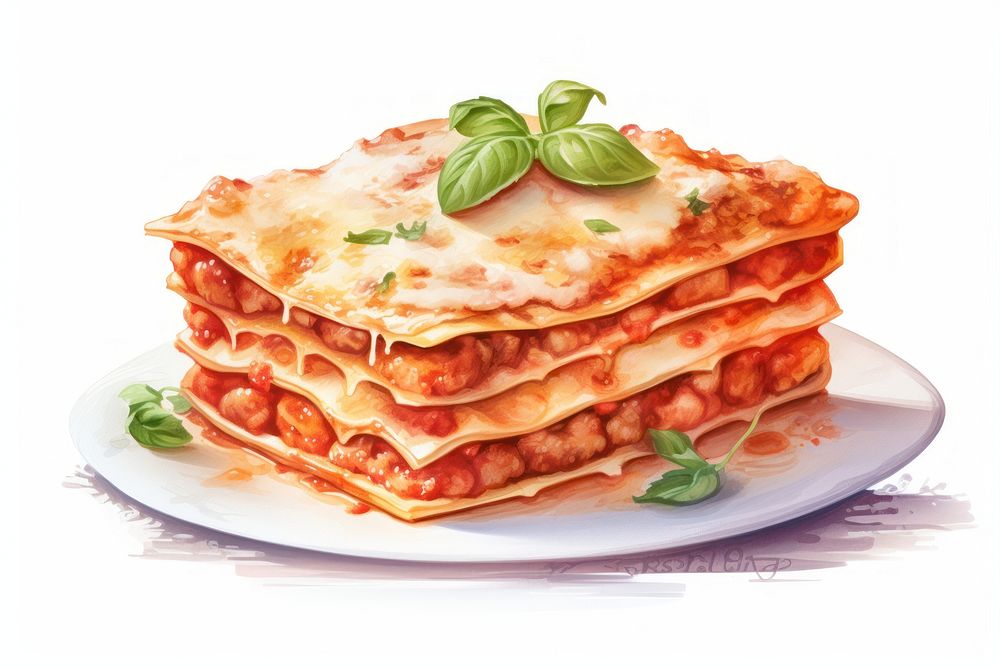 Lasagna food vegetable flatbread. AI generated Image by rawpixel.