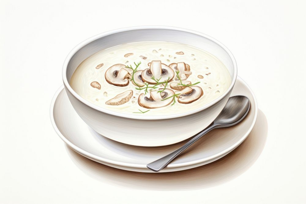 Soup spoon plate bowl. AI generated Image by rawpixel.