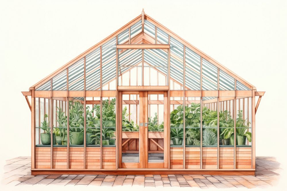 Greenhouse plant wood architecture. AI | Free Photo Illustration - rawpixel