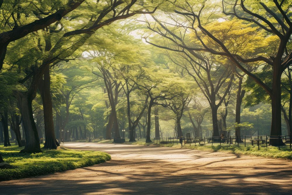 Park landscape outdoors woodland. 