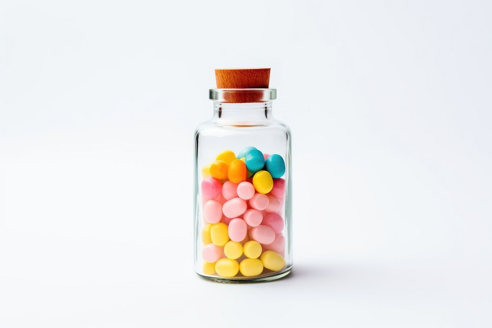 Bottle pill jar white background. AI generated Image by rawpixel.