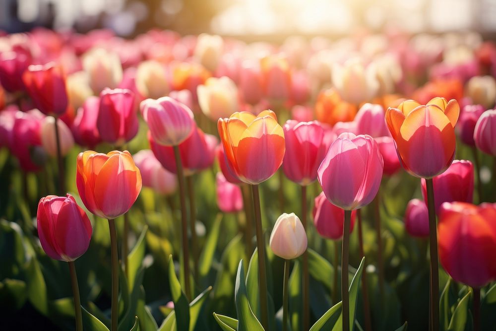 Tulip outdoors blossom flower. AI generated Image by rawpixel.