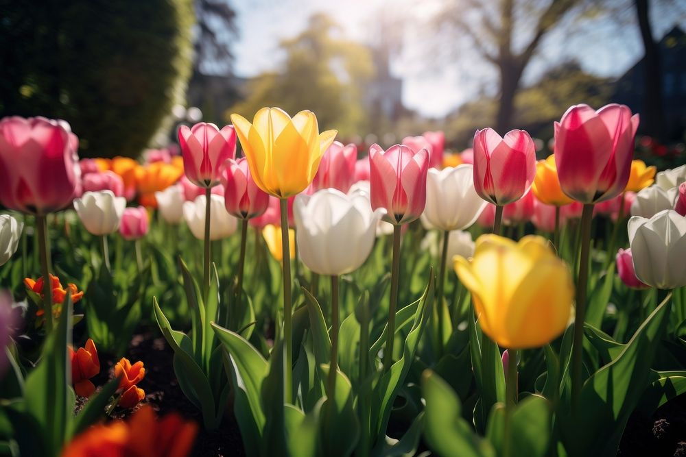 Tulip outdoors blossom flower. AI | Free Photo - rawpixel