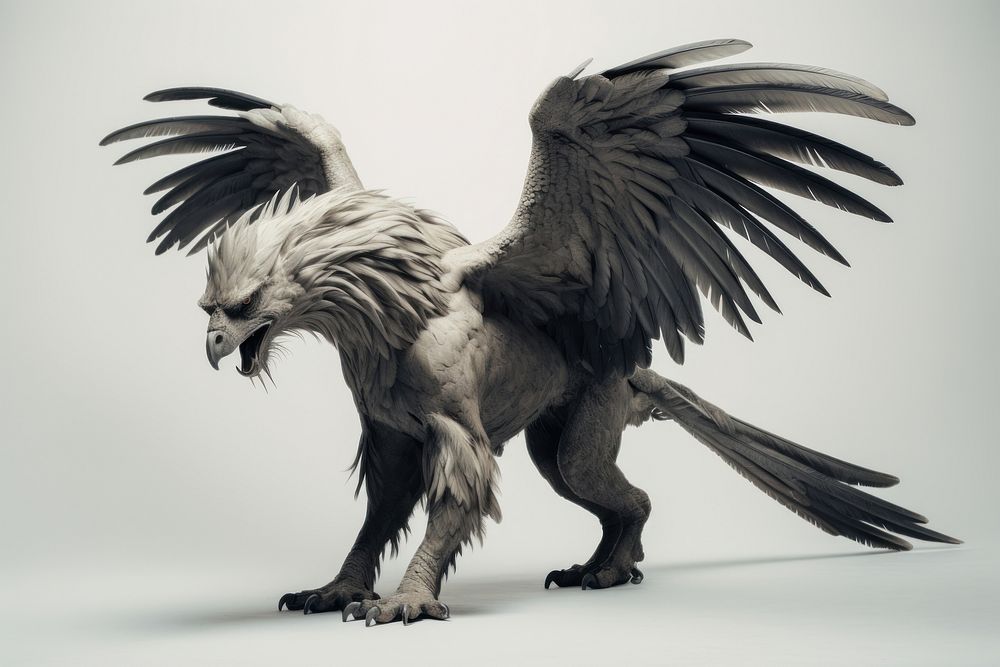 Sculpture vulture animal bird. AI generated Image by rawpixel.