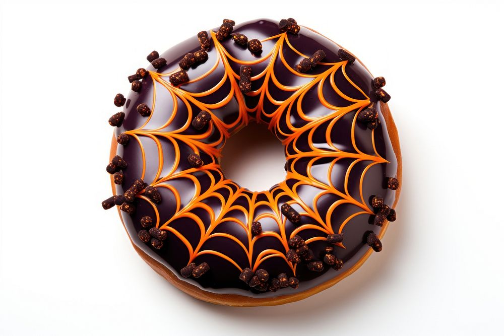 Halloween donut dessert food white background. AI generated Image by rawpixel.