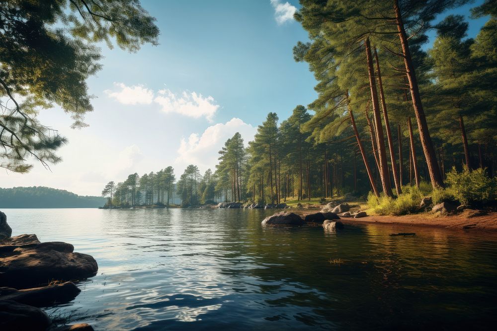 Lake wilderness landscape outdoors. 